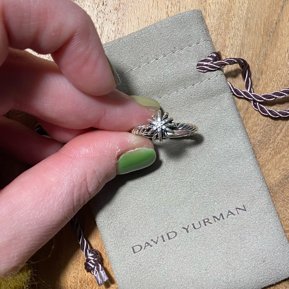 David Yurman Sterling Silver Diamond Starburst Ring